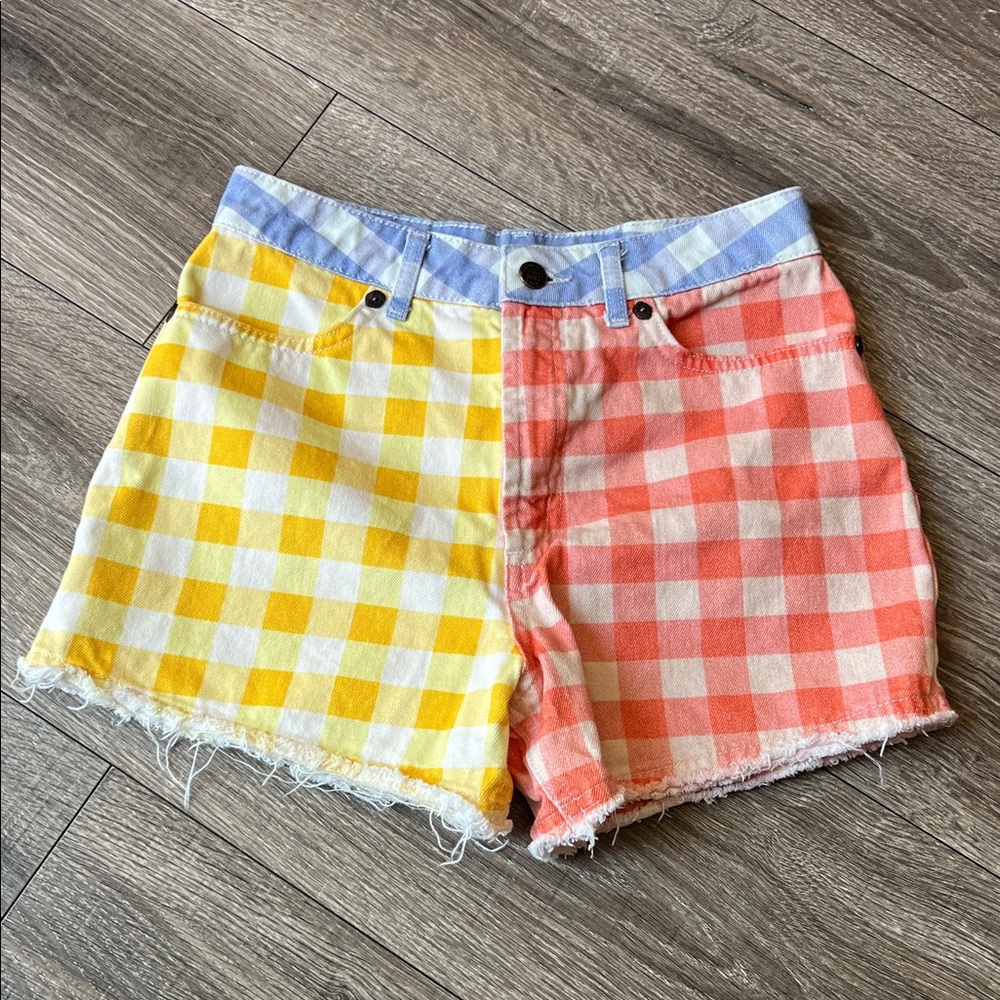 Farm Rio for Anthropologie Gingham Shorts Checkered